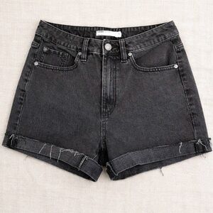 Garage Black Rolled Hem Denim Shorts